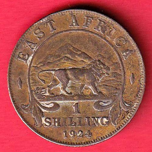 BRITISH INDIA GEORGIVS V REX ET.IND.IMP 1924 EAST AFRICA ONE SHILLING  :- OO3258